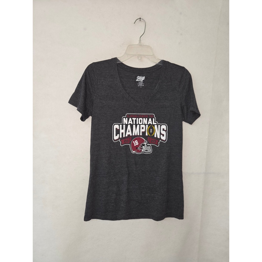 Blue 84 Alabama Crimson Tide Shirt Women Large Gray 2020 National Champions Tee‎